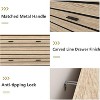 CIPACHO 6 Drawer Bedroom Dresser Wide Chest of Drawers with Metal Legs and Carved Lines Wooden Dresser Bedroom Storage Furniture for Living Room - 3 of 4