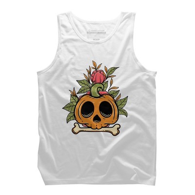 Men's Design By Humans Halloween with Rose Illustration By rukurustudio Tank Top