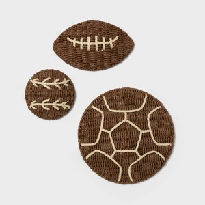 3pc Woven Sports Balls Kids' Wall Decor Set - Pillowfort™ : Target