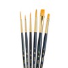Princeton RealValue Brush Set, Gold Taklon Bristles, Short Handle Mixed Media Paintbrush, Dark Blue, 6 Pieces - 2 of 2