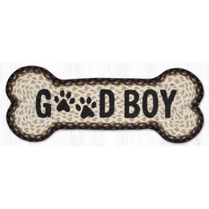 Earth Rugs Good Boy Dog Bone Braided Jute Stair Tread – 9"x24" - 1 of 3