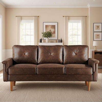 XIZZI 3 Seater Sofa Couch with Deep Seats, Modern Upholstered Sofa with Armrests, Comfy Couches for Living Room, Bedroom and Office