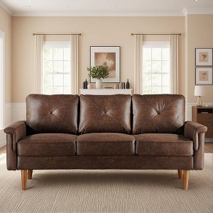 XIZZI 3 Seater Sofa Couch with Deep Seats, Modern Upholstered Sofa with Armrests, Comfy Couches for Living Room, Bedroom and Office - 1 of 4