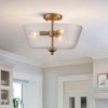 LLHZSY Modern Brass 15" Ceiling Light Semi Flush-Mount 3-Light Fixture with Bubble Glass Shade - 2 of 4