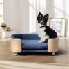 Bulldog 26.4" Width Small Dog Beds With Removable Washable Cover, Velvet Cushion With Solid Wood legs and Bent Wood Back-The Pop Home - 3 of 4