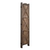 Rancho Barn 4 Panel Room Divider with Folding Screen Room Partition Paulownia Wood Brown - Proman Products: Vintage Farmhouse Style - 2 of 4