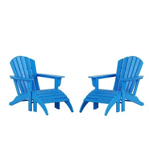 WestinTrends Dylan HDPE Outdoor Patio Adirondack Chairs with Ottomans (4-Piece Conversation Set) - 1 of 4