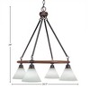 Toltec Lighting Blacksmith 4 - Light Chandelier in  Painted Wood/Dark Granite with 7" White Muslin Shade - 2 of 2