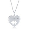 Bella Silver Sterling Silver 2PC, Puzzle Piece Necklace Set - '16+2" 'You Are My' Heart, 14+2" Puzzle Piece - Silver - 16+2 Inch - 2 of 4