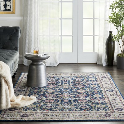 Vintage Elegance Round Multicolor Synthetic 63" Area Rug