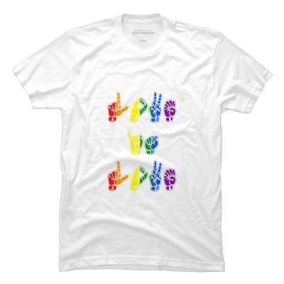 Adult Design By Humans Love Is Love Sign Language Pride By ToruSanogawa T-Shirt