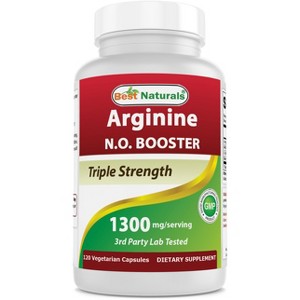 Best Naturals L-Arginine NO BOOSTER 1300 mg 120 Vegetarian Capsules - 1 of 4
