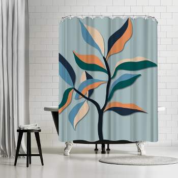 Americanflat 71x74 Botanical Shower Curtain by Miho Art Studio