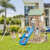 Infans Backyard Wooden Swing Set Slide Playset for Kids Outdoor Climbing Wall Sandpit - 2 of 4