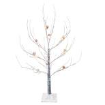 Kurt Adler 3 Foot Warm White LED Flocked Brown Twig Tree with Pinecones