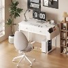 RUMSEM White Makeup Vanity Desk with Chair no Mirror - 3 of 4