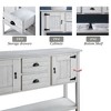 48'' Sideboard Console Table with 2 Drawers and Cabinets and Bottom Shelf - 3 of 4