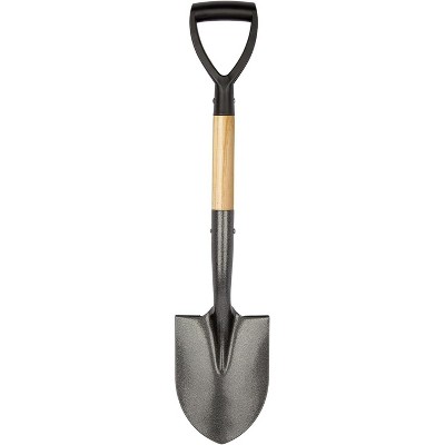 attop Shovel for Digging, Round Small Shovel with Wooden D-Handle