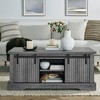 KTMBDW 41.3'' Coffee Table with Storage & Sliding Barn Doors, Farmhouse Cocktail Table w/Adjustable Shelves, Rectangular Center Table for Living Room - 2 of 4