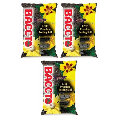 Michigan Peat 1420 Baccto Lite Premium Potting Soil for Indoor Outdoor Gardening, Seed Starting, Propagation, and More, 20 Quart Bag (3 Pack)