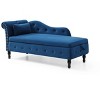 Velvet Chaise Lounge Storage Bench Upholstered Bed Bench, Gray/Beige/Blue/Orange/Green/Black/Burgundy-ModernLuxe - 2 of 4