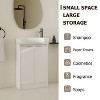 NicBex 16" Modern Bathroom Vanity Cabinet with Ceramic Sink,Freestanding Cabinet with Soft Close Doors for Bathroom,1.38"Pre-drilled Faucet - 2 of 4