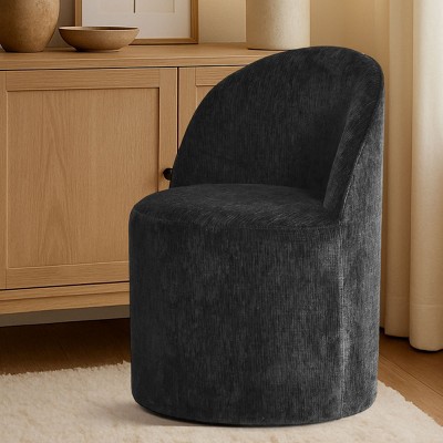 Modern Soft Chenille Barrel Accent Chair with Casters, Upholstered Rolling Chair for Living Room, Bedroom or Small Spaces-Maison Boucle