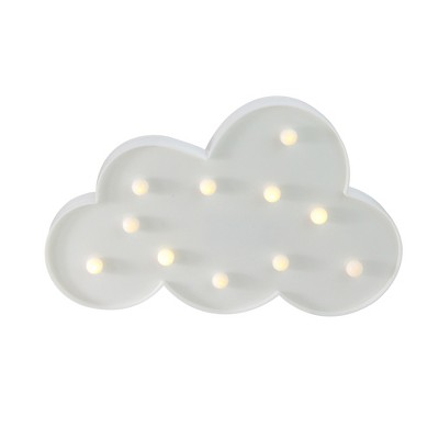 Northlight 11.5" Battery Operated LED Lighted Cloud Marquee Sign - White