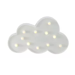 Northlight 11.5" Battery Operated LED Lighted Cloud Marquee Sign - White