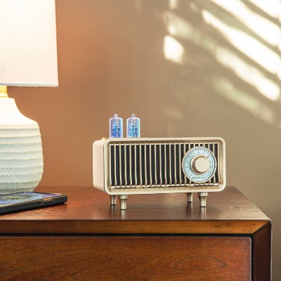 Milton White Sand Portable Vintage Radio with Bluetooth