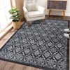 Machine Washable Area Rug Non Slip Non Shedding Rug Modern Floral Low Pile Carpet Foldable Stain Resistant Rugs for Bedroom Living Room Guest Room - 4 of 4