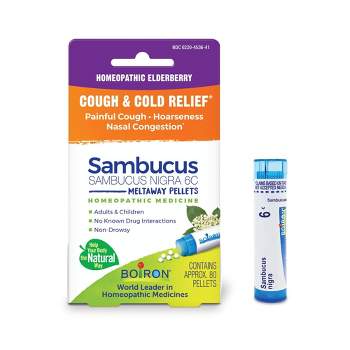 Boiron Sambucus Nigra 6C Single Pack Homeopathic Medicine For Cough & Cold Relief  -  80 Pellet