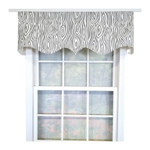 RLF Home 100% Cotton Nyx Regal  Fully lined Windows Rod Pocket Valance 50" x 17"  Gray - 1 of 4