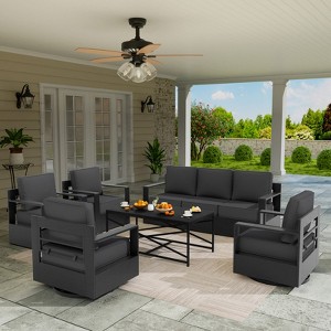 UPTIOT 6-Piece Outdoor Patio Conversation Set - 1 of 4