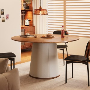 Luck Live Mid-Century Modern Round Dining Table , 59" Round Kitchen Table for 6-8 Persons, Stylish Dining Room Furniture - 1 of 4