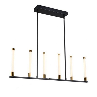 Artcraft Lighting Infiniti 6 - Light Island Pendant Light in  Matte Black/Brass