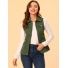 Allegra K Women's Zip-Up Sleeveless Turn Down Collar Cargo Utility Vest with Pockets - 3 of 4
