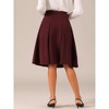 INSPIRE CHIC Women's High Waist Button Decor Vintage Pleated Flared Midi Skirt - 4 of 4