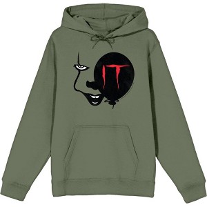 It Chapter 2 Enlarged Pennywise Face Adult Long Sleeve Hoodie - 1 of 2