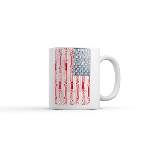 Crazy Dog USA Flag Tools Mug Patriotic Mechanic Graphic Novelty Coffee Cup-11oz - 1 of 4
