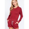 Slickblue Crew Neck Slub Terry Top, Long Sleeves, Casual Relaxed Fit, Light Heather Grey, S - 2 of 4