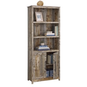 Vynxaria Rustic Library With Doors Lift-top Design, Hidden Storage, Smooth-glide Drawer, Compact Dimensions, Brown Finish - 1 of 4