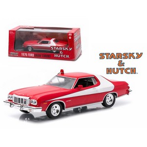 1976 Ford Gran Torino Red with White Stripe "Starsky and Hutch" (1975-1979) TV Series 1/43 Diecast Model Car by Greenlight - 1 of 3