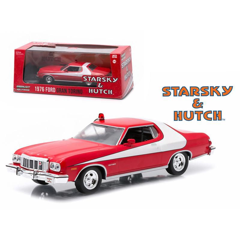 1976 Ford Gran Torino Red with White Stripe "Starsky and Hutch" (1975-1979) TV Series 1/43 Diecast Model Car by Greenlight, 1 of 4