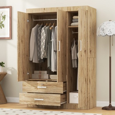 Wooden Wardrobe / Clothes Cabinet – Used Whisen Wooden Wardrobe Cabinet, Farmhouse Clothing Armoire