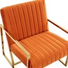 LeisureMod Velvet Accent Arm Chair with Gold Stainless Steel Legs - Montgomery Series for Living Room, Bedroom, Office - 4 of 4