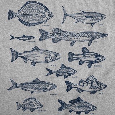 Мужские футболки Crazy Dog T-Shirts, Inc. Mens Funny T Shirts Vintage Fish With Names Sarcastic Fishing Graphic Novelty Tee for Men - Crazy Dog Men's T Shirt For Fishers Light Grey M — фото 2