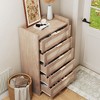 Rattan 5 Drawer Dresser for Bedroom, 45"H Wood Chest of Drawers with Gold Handles, Storage Dresser Organizer, Closet Dresser for Bedroom, Light Oak - 4 of 4