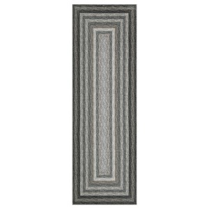 Washable Modern Bordered Bedroom Living Room Area Rugs, Geometric Non Slip Throw Carpet for Home Decor - 1 of 4