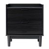 TIRAMISUBEST Black Mid-Century Nightstand - Solid Wood 2-Drawer Bedside Table, Modern Farmhouse Style - 2 of 4